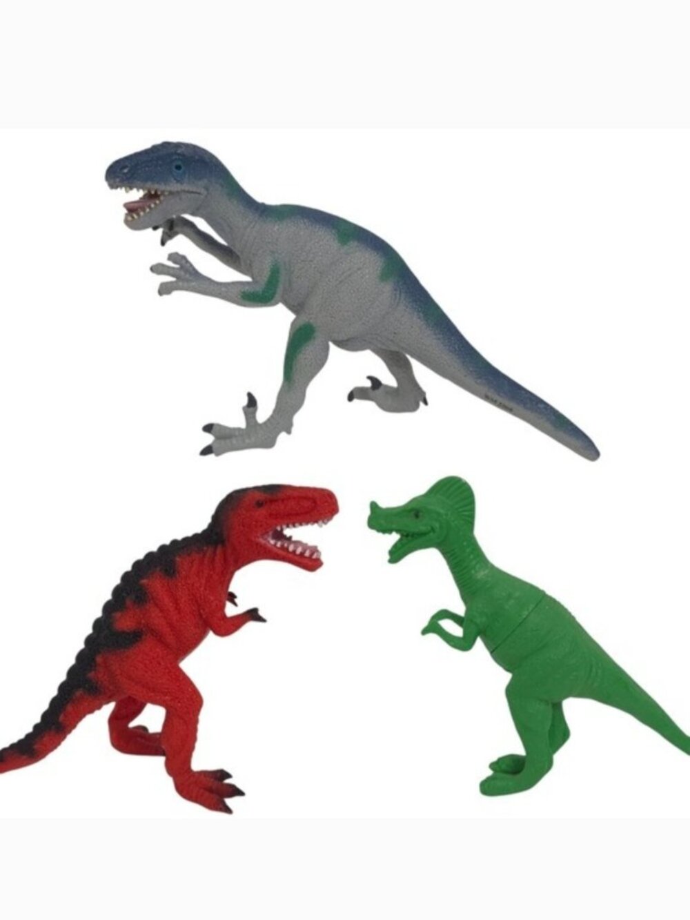 Set of 3 Dinosaur‎ Action Figures- T-Rex & Velociraptor Toy Major Trading Co